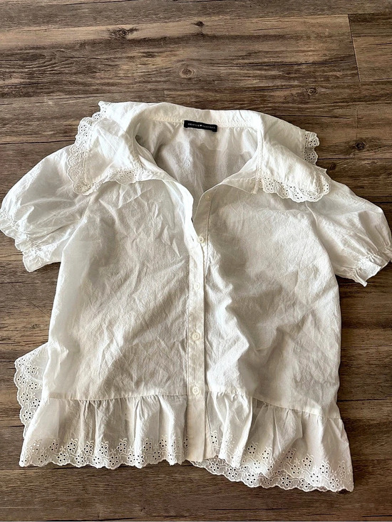 Brandy Melville Tops - Brandy Melville White Lace Collar Blouse